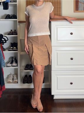 Vince Tan Pleated Mini Skirt - Women